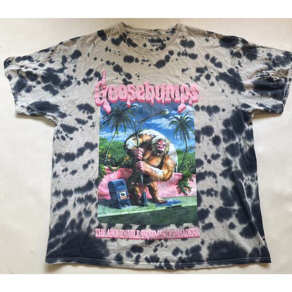 GOOSEBUMPS TIE DYE T Shirt Mens Large Beige ABOMINABLE SNOWMAN PASADENA - Picture 1 of 6